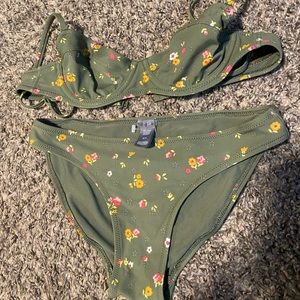 Green floral bikini set from Aerie
